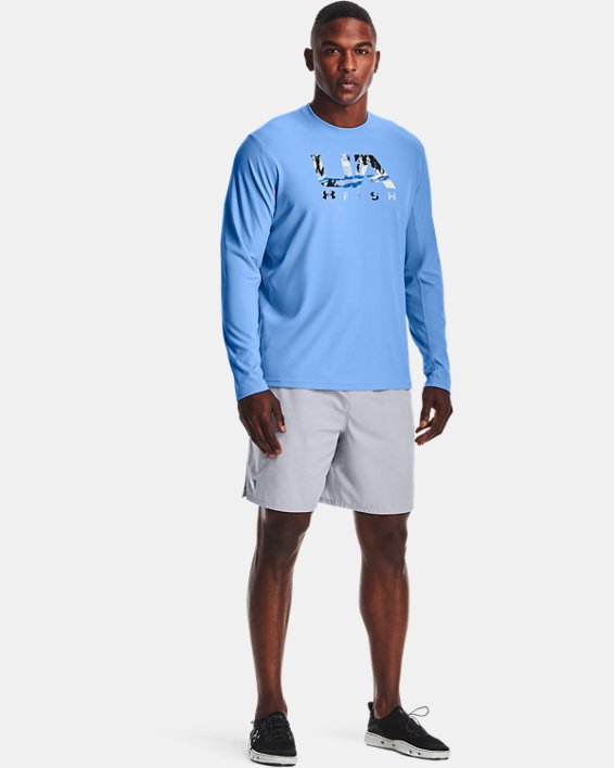 Men's UA Iso-Chill Shorebreak Fill Long Sleeve, Blue, pdpMainDesktop image number 2